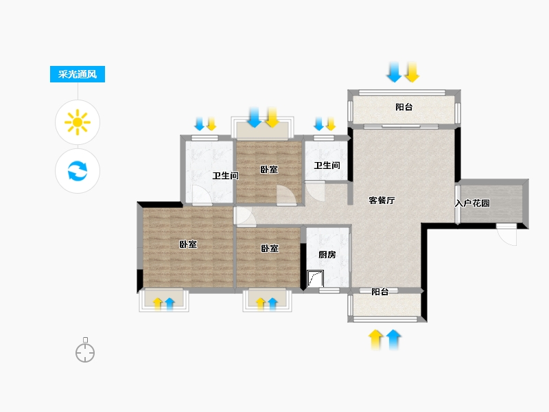 湖南省-郴州市-紫金嘉园-95.49-户型库-采光通风