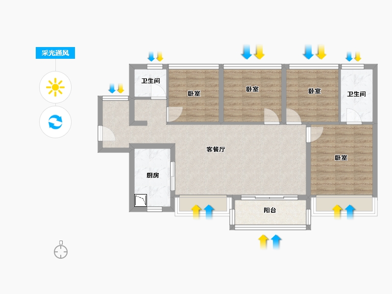 广东省-广州市-中建·鄂旅投岭南悦府-86.00-户型库-采光通风