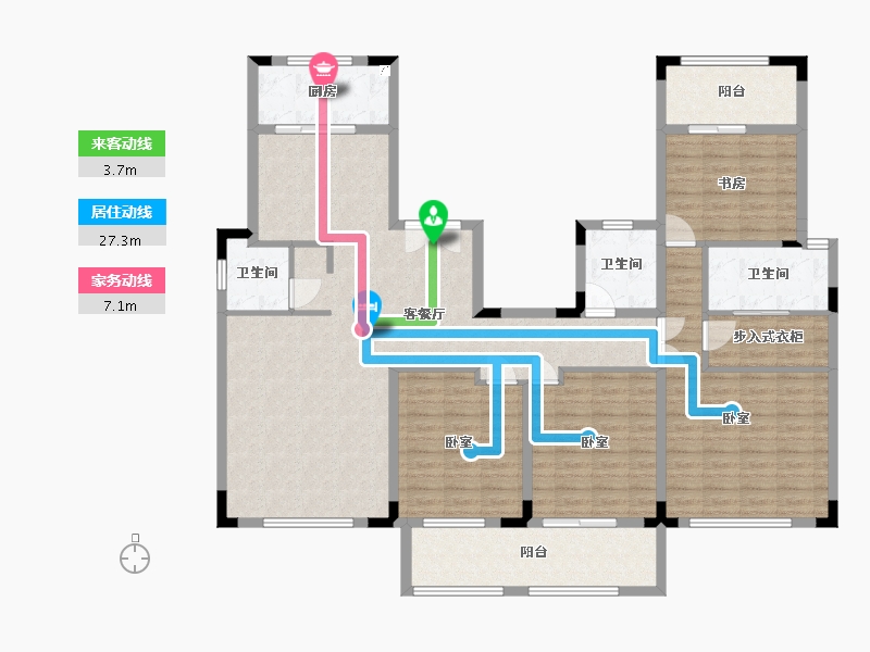 湖南省-长沙市-湾田·望江府-145.29-户型库-动静线