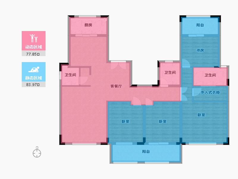 湖南省-长沙市-湾田·望江府-145.29-户型库-动静分区