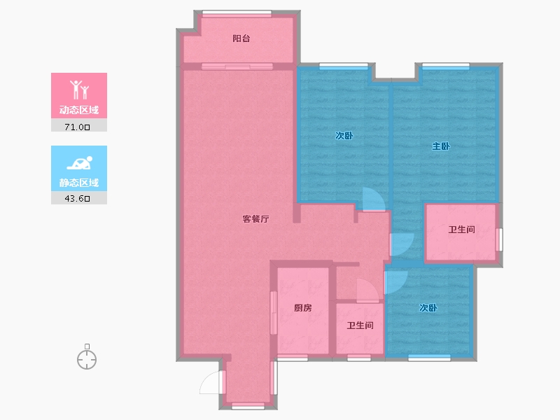 江苏省-无锡市-山水氿城-103.05-户型库-动静分区