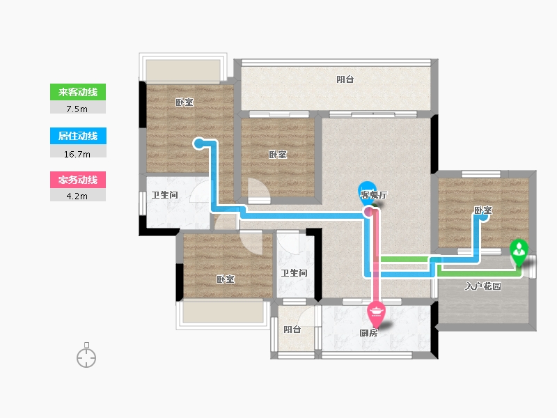 广东省-广州市-小城大院二期-93.05-户型库-动静线