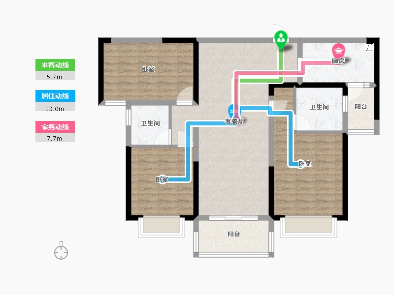 湖南省-长沙市-运达锦绣广场-97.73-户型库-动静线