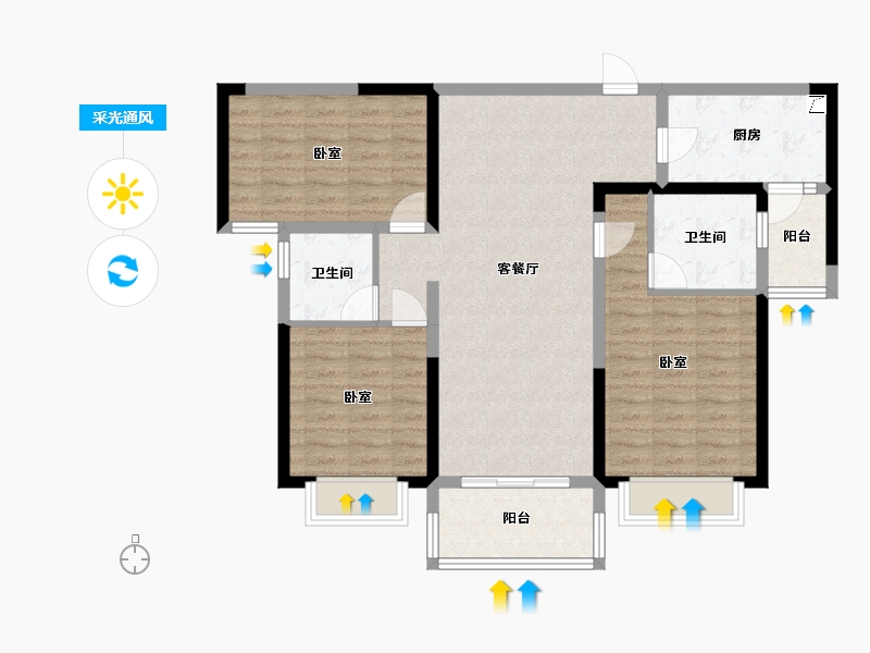 湖南省-长沙市-运达锦绣广场-97.73-户型库-采光通风