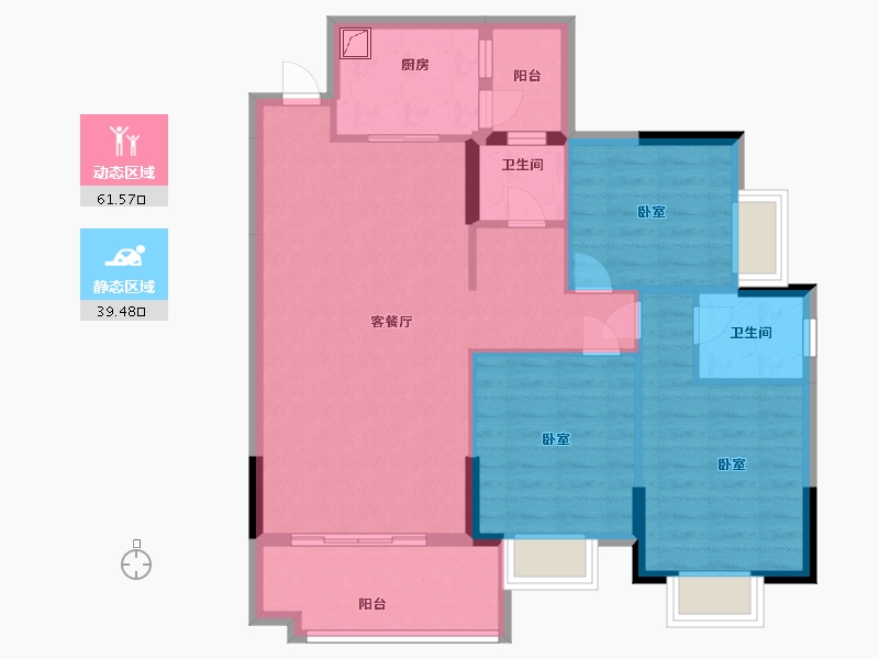 湖南省-郴州市-郴州馨河湾-90.87-户型库-动静分区