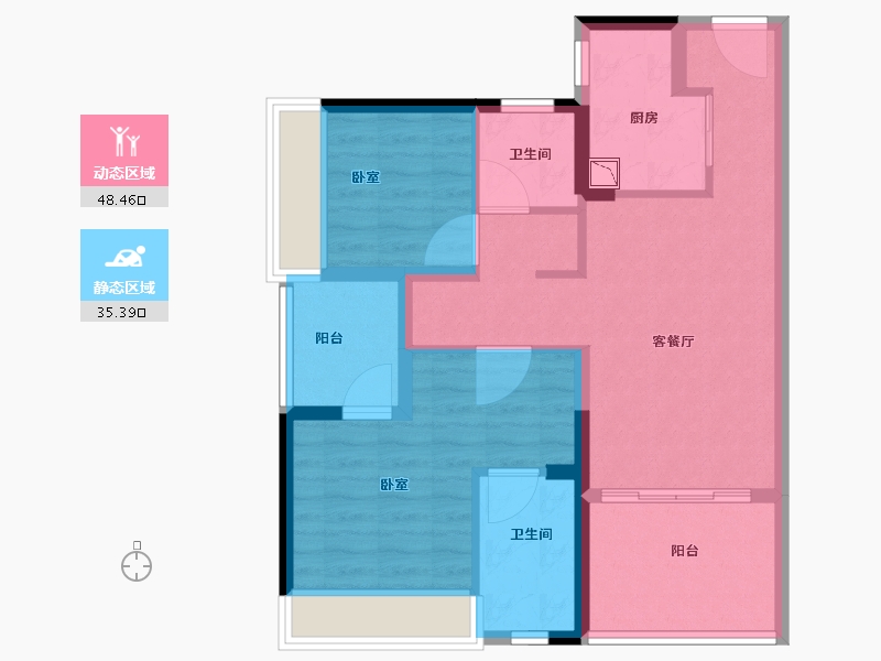 广东省-深圳市-电建地产洺悦府-74.00-户型库-动静分区