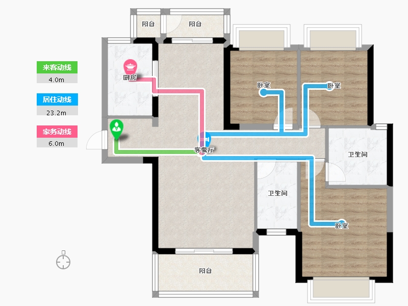 湖南省-长沙市-运达锦绣广场-96.69-户型库-动静线