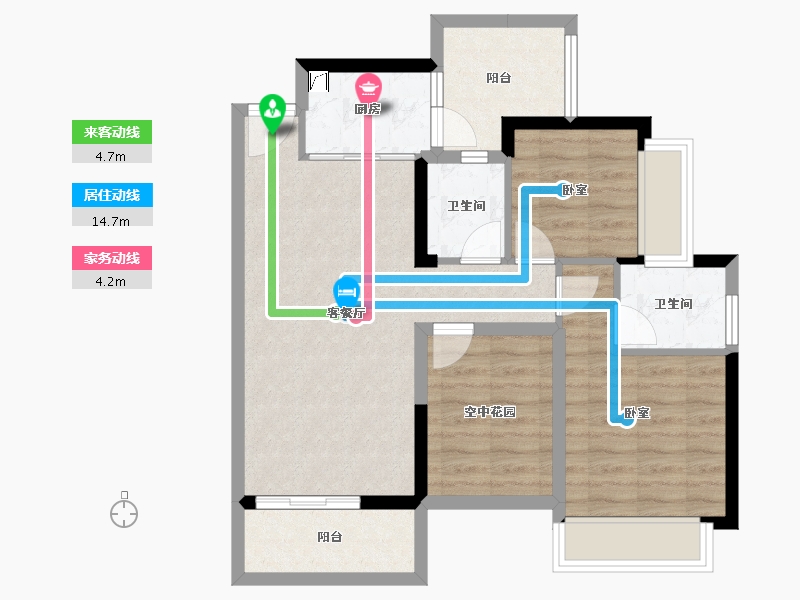 广东省-惠州市-碧桂园龙海壹号-73.04-户型库-动静线