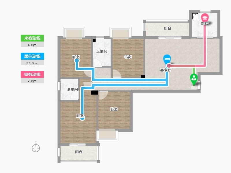 湖北省-武汉市-九坤新城壹号御府-104.10-户型库-动静线