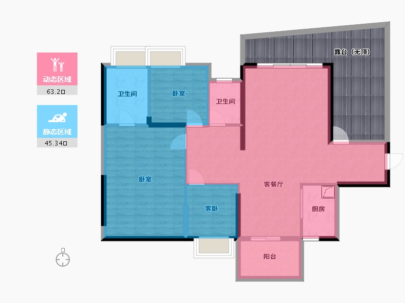 广东省-惠州市-天安珑城二期-119.08-户型库-动静分区