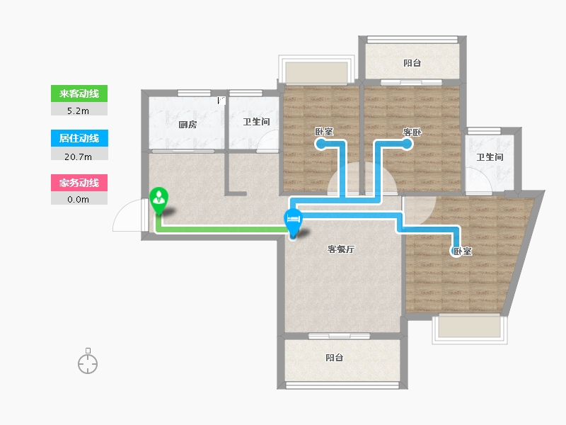 湖北省-武汉市-九坤新城壹号御府-95.94-户型库-动静线