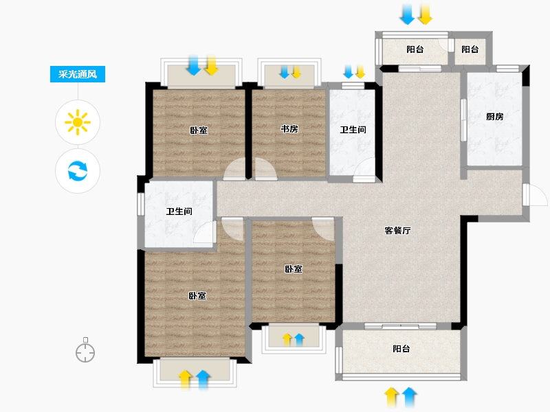 湖南省-长沙市-运达锦绣广场-113.28-户型库-采光通风