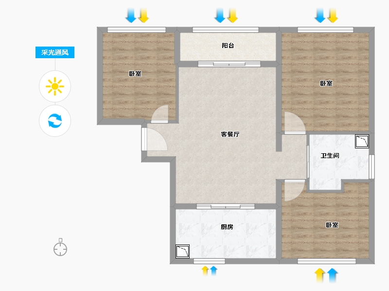 广东省-深圳市-岁宝壹品-92.00-户型库-采光通风