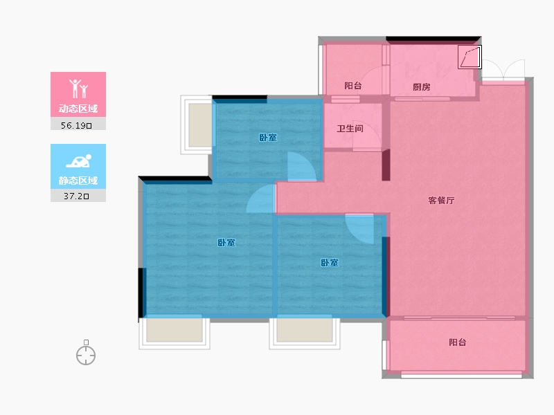 湖南省-郴州市-紫金嘉园-84.50-户型库-动静分区