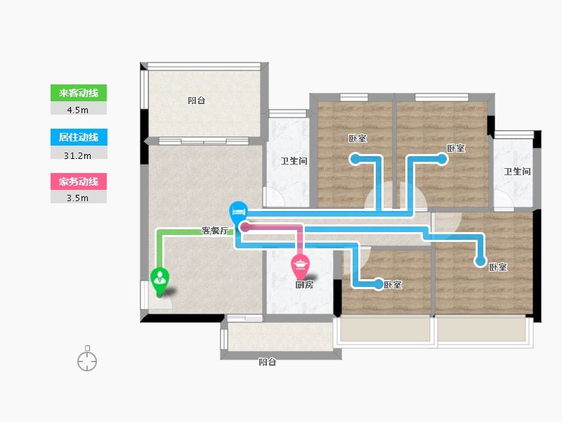 广东省-珠海市-诚丰荔园-84.10-户型库-动静线