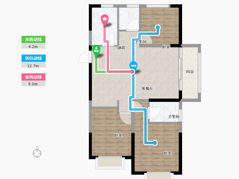 山东省-泰安市-奕珑·西周城-95.01-户型库-动静线