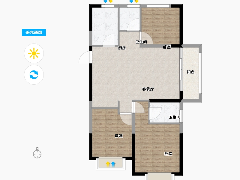 山东省-泰安市-奕珑·西周城-95.01-户型库-采光通风