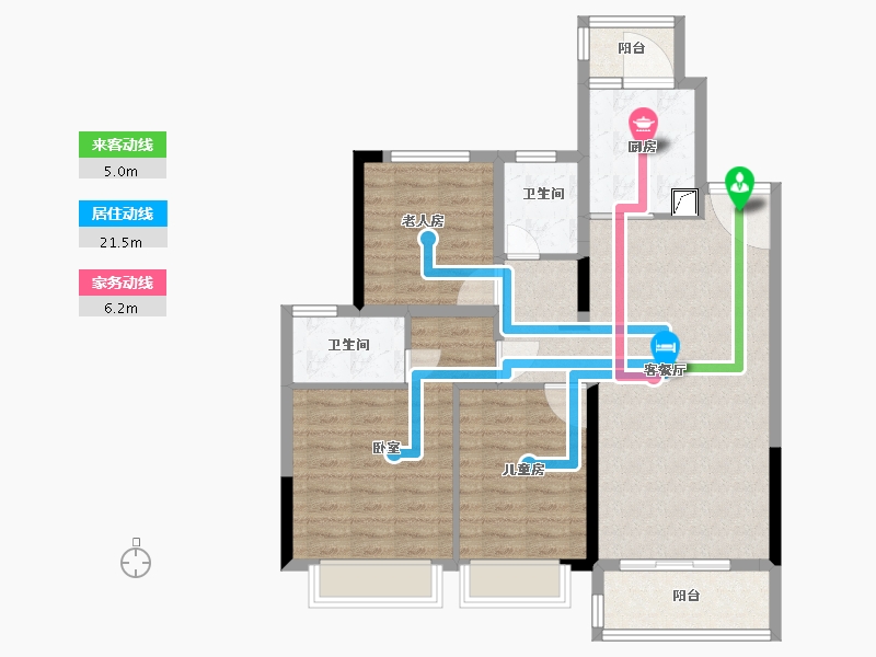 湖北省-武汉市-绿地光谷中心城高层-94.00-户型库-动静线