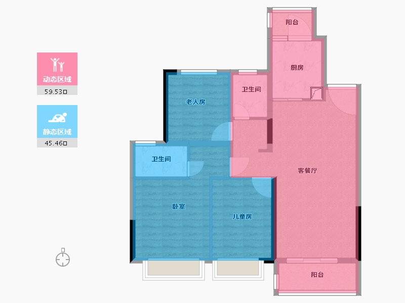 湖北省-武汉市-绿地光谷中心城高层-94.00-户型库-动静分区