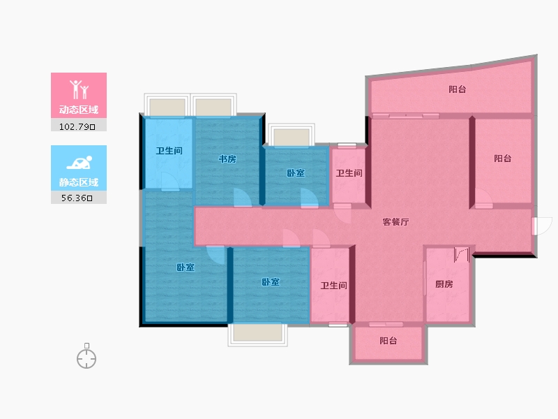 广东省-惠州市-天安珑城二期-142.35-户型库-动静分区