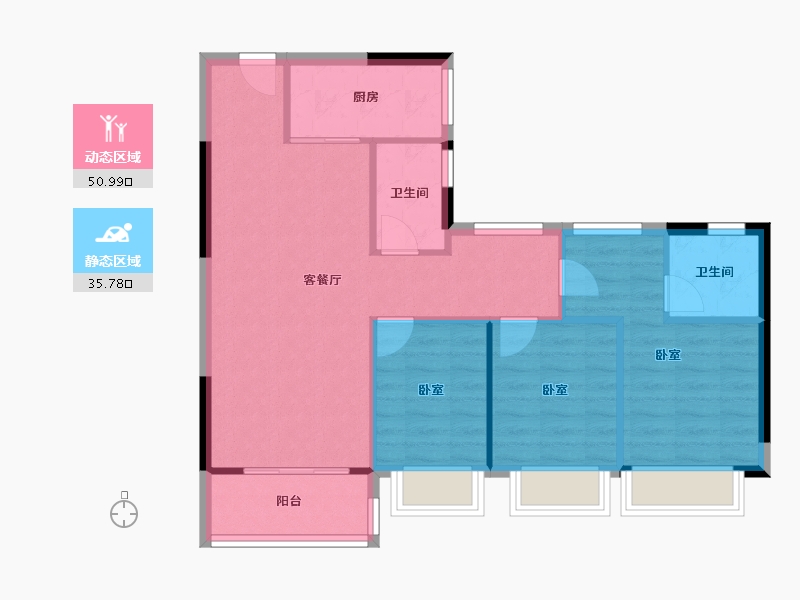 广东省-珠海市-中海星筑-78.67-户型库-动静分区