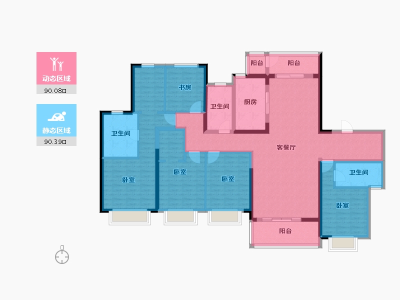 湖南省-长沙市-运达锦绣广场-161.08-户型库-动静分区