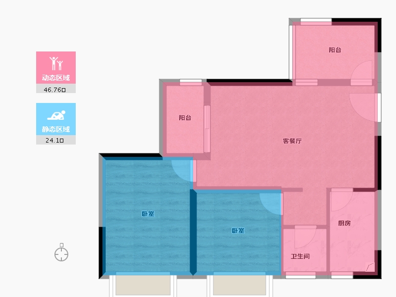 广东省-惠州市-碧桂园龙海壹号-62.99-户型库-动静分区