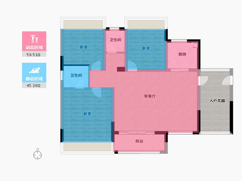 湖南省-娄底市-翰林首府-106.72-户型库-动静分区