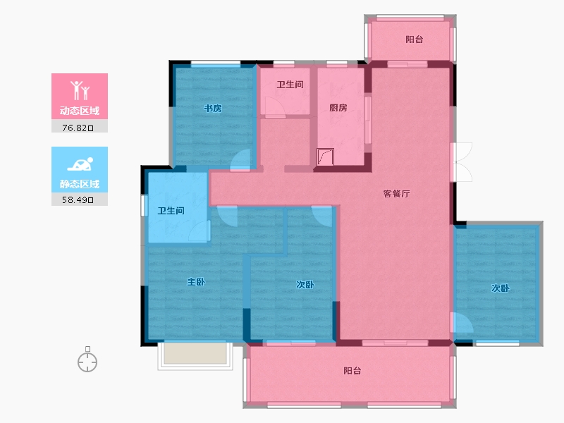 江苏省-淮安市-郦城国际-120.51-户型库-动静分区