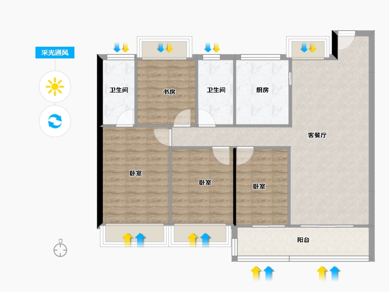 广东省-珠海市-中海星筑-98.88-户型库-采光通风