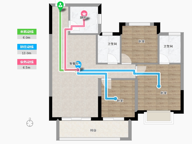 山东省-泰安市-奕珑·西周城-82.00-户型库-动静线