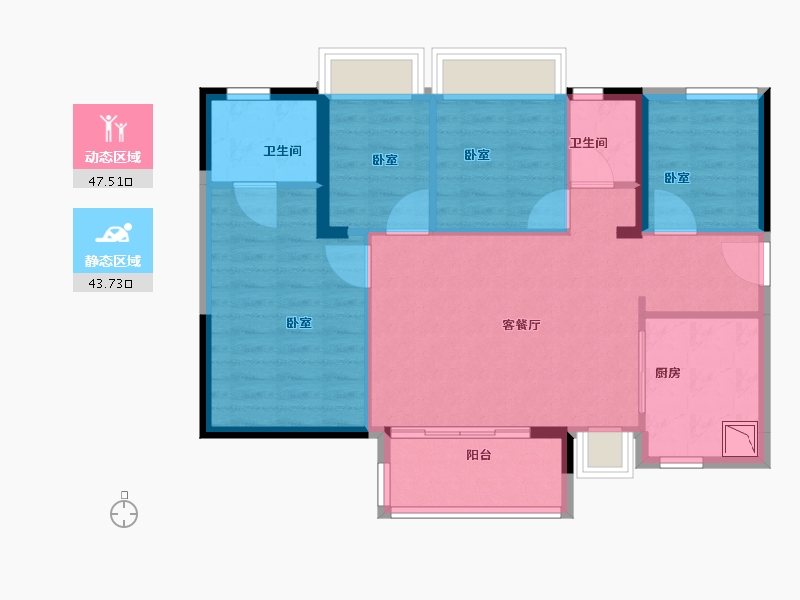 广东省-广州市-广佛保利城-82.00-户型库-动静分区