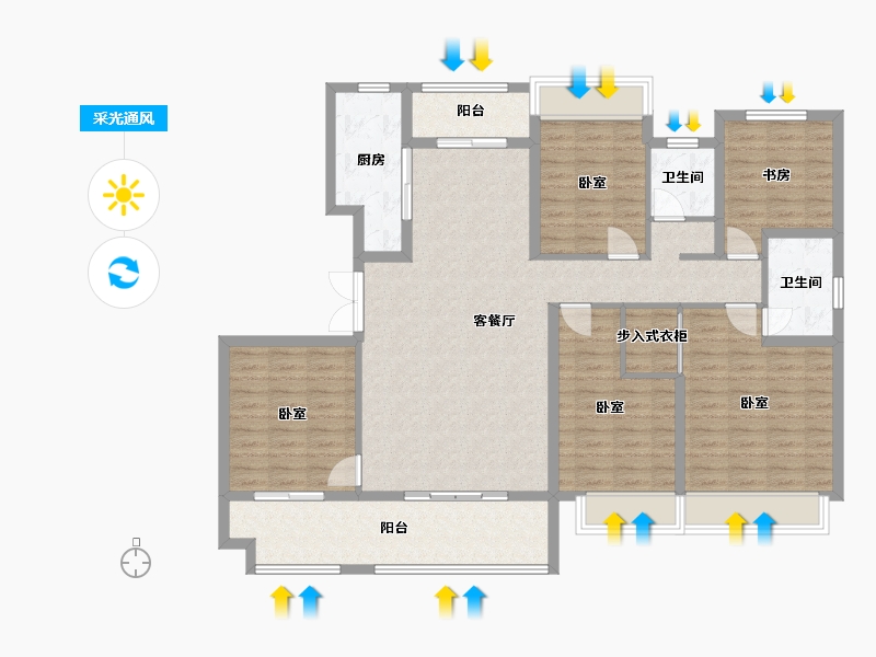 湖南省-长沙市-中交·中央公园-133.53-户型库-采光通风