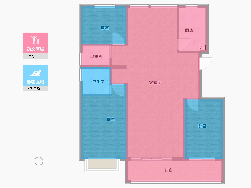 山东省-泰安市-竹溪山居-111.00-户型库-动静分区