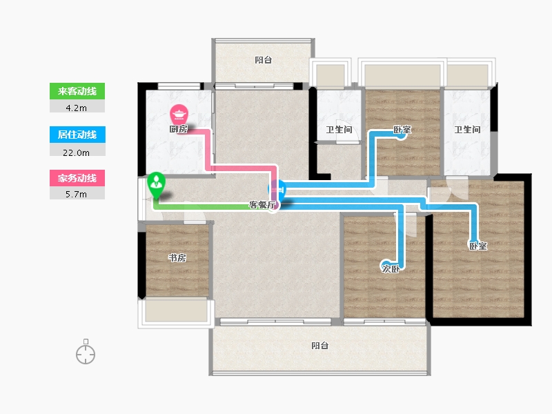 湖南省-郴州市-五岭央著-111.45-户型库-动静线