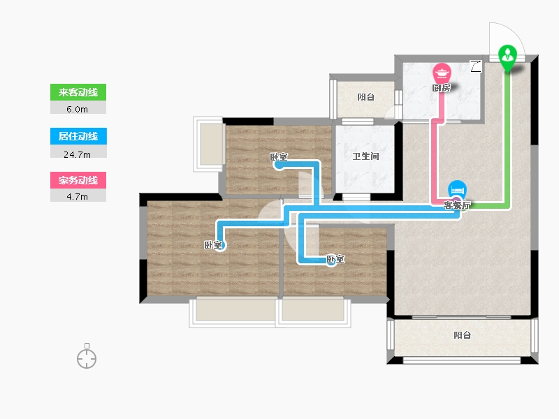 湖南省-郴州市-紫金嘉园-86.19-户型库-动静线