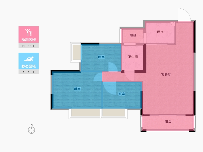 湖南省-郴州市-紫金嘉园-86.19-户型库-动静分区