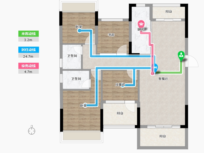 广东省-韶关市-曲江丽景嘉园-106.84-户型库-动静线