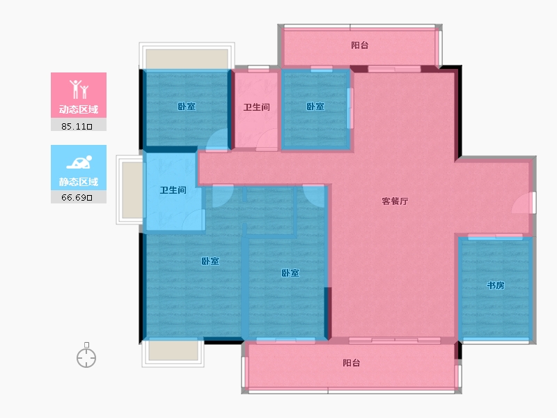 广东省-惠州市-华晟豪庭三期-136.73-户型库-动静分区