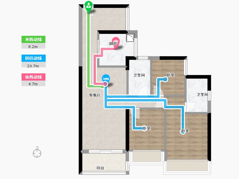 广东省-广州市-中建·鄂旅投岭南悦府-71.00-户型库-动静线