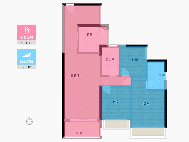 广东省-广州市-中建·鄂旅投岭南悦府-71.00-户型库-动静分区