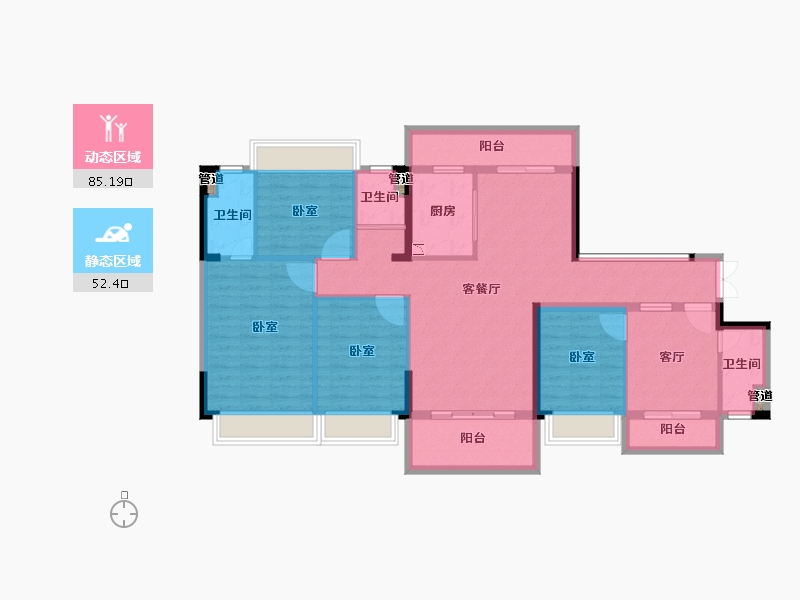 广东省-韶关市-南雄市源河汇景-123.90-户型库-动静分区