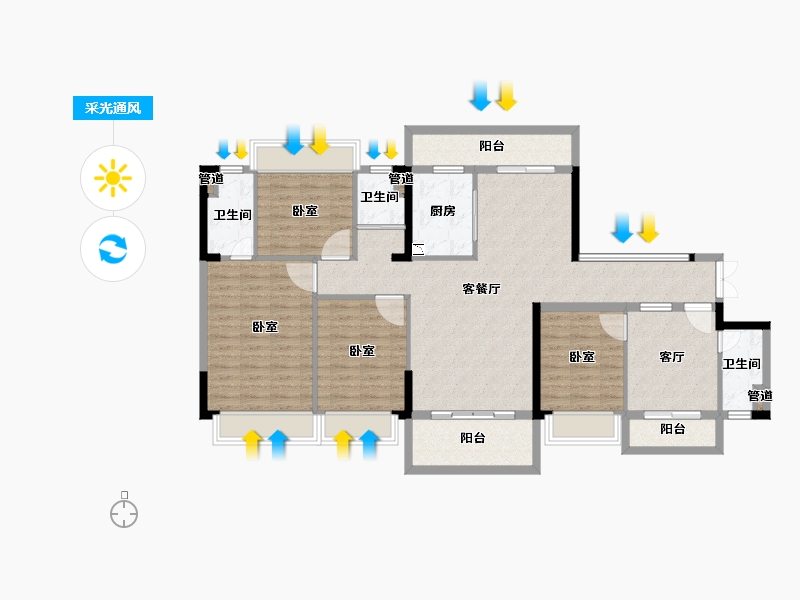 广东省-韶关市-南雄市源河汇景-123.90-户型库-采光通风