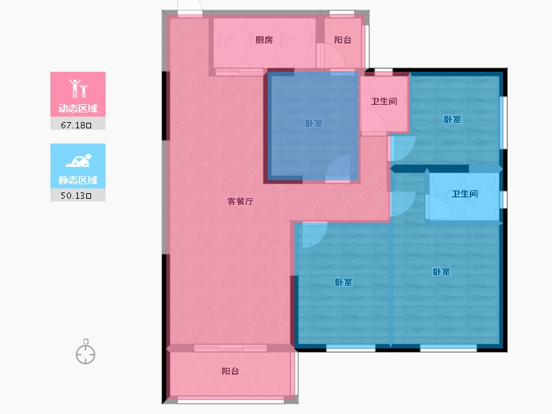 湖南省-长沙市-金富湘江悦城-96.24-户型库-动静分区