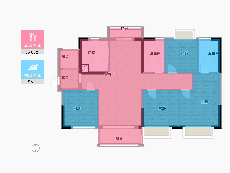 广东省-惠州市-融创玖樟台-96.00-户型库-动静分区