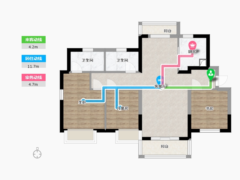 广东省-惠州市-融创玖樟台-76.90-户型库-动静线