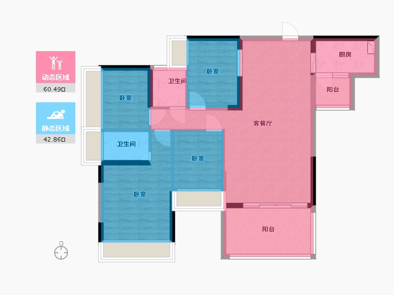 广东省-深圳市-星都梅沙天邸-92.03-户型库-动静分区