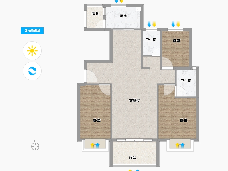 广东省-惠州市-碧桂园逸泉山庄-91.01-户型库-采光通风