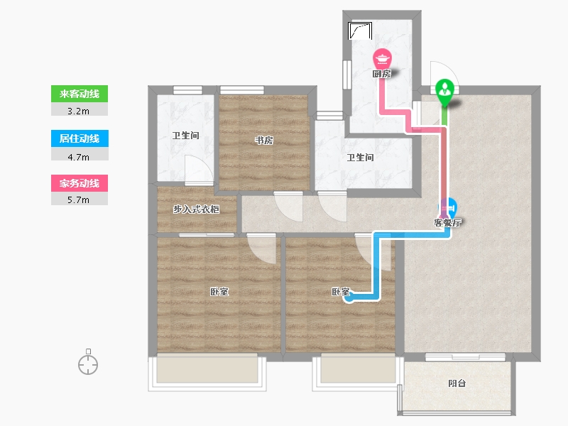 湖北省-武汉市-合景悦湖四季-80.00-户型库-动静线