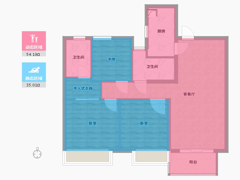 湖北省-武汉市-合景悦湖四季-80.00-户型库-动静分区